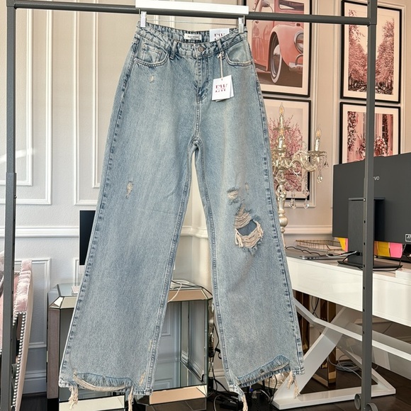 NWT ELLA WOMEN JEANS HIGH RISE WIDE LEG JEANS SIZE 8 (40) - Picture 16 of 17